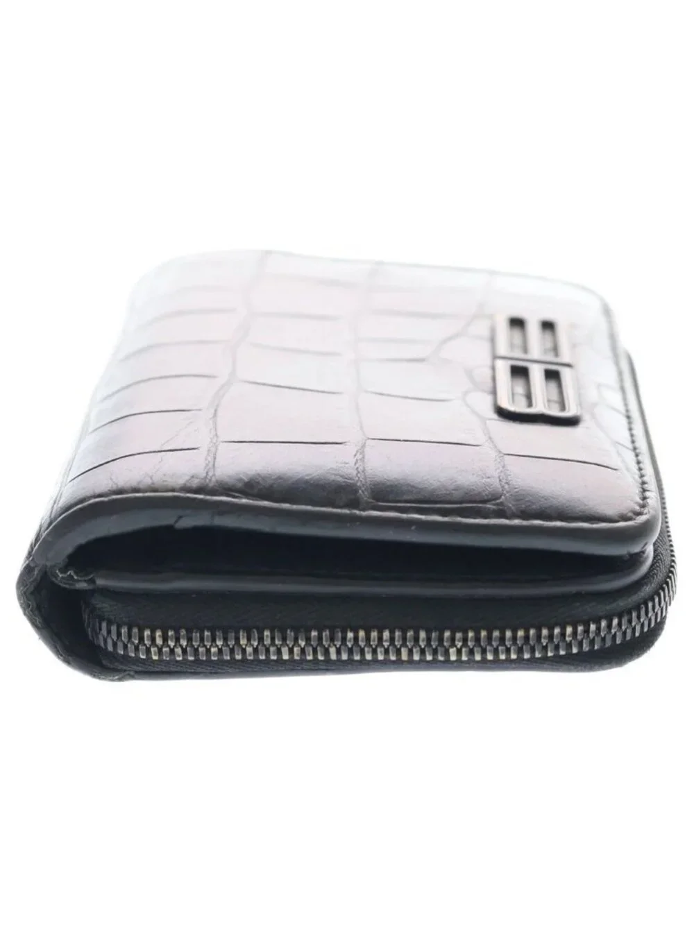 Balenciaga BB Logo Compact Zip Wallet Black